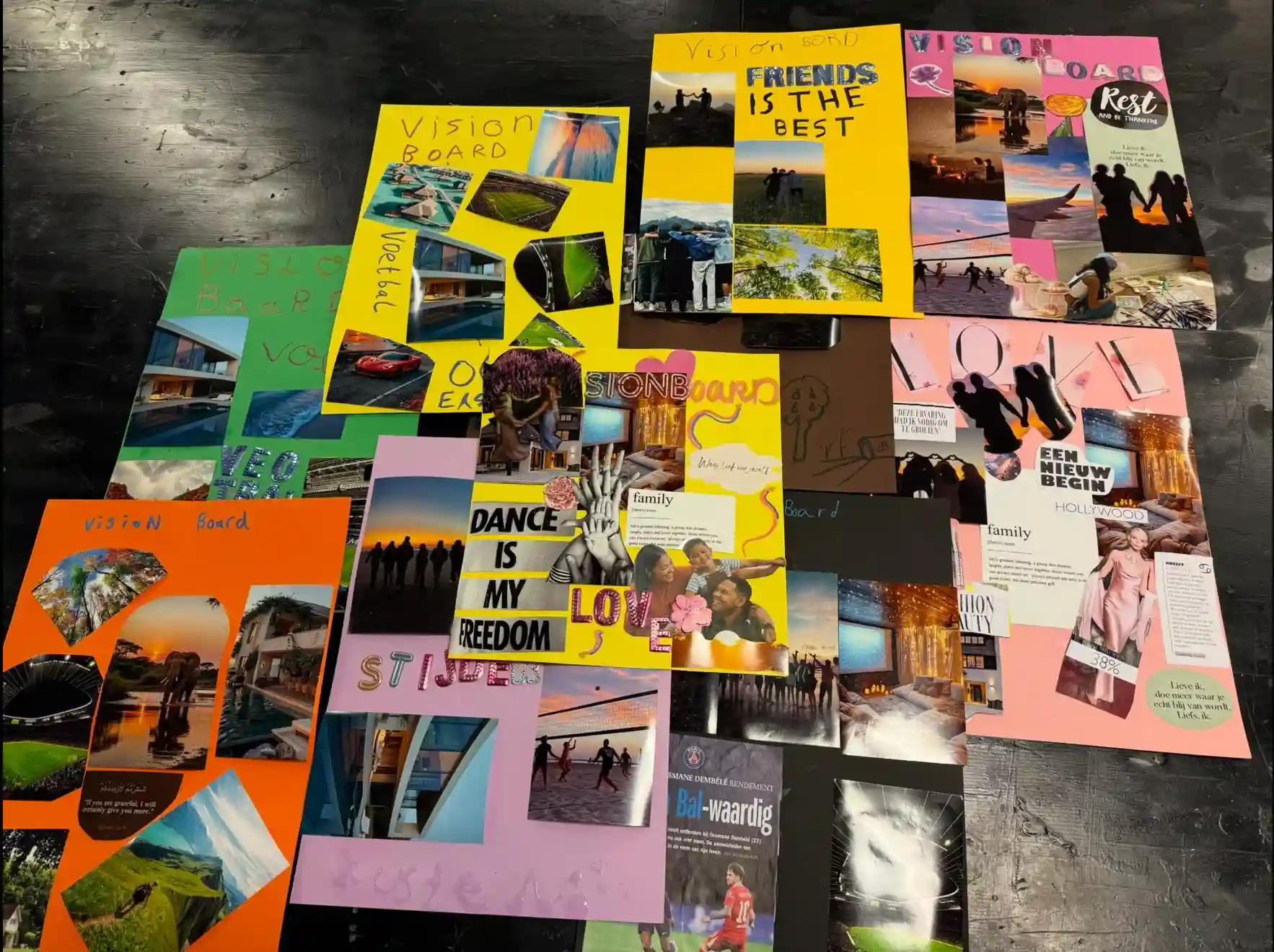 gro-up buurtwerk Go & Grow Vision boards die jongeren hebben gemaakt voor Go & Grow van gro-up buurtwerk